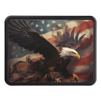 Cache Pour Crochet De Remorquage Bald eagle american flag hitch cover 
