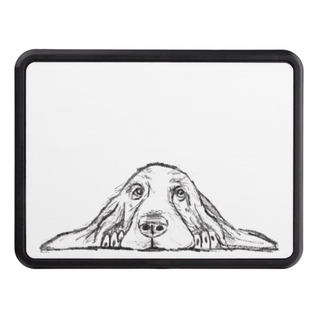 Cache Pour Crochet De Remorquage basset blanc (Devant)