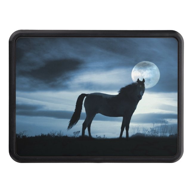 Cache Pour Crochet De Remorquage Beau cheval et lune (Devant)