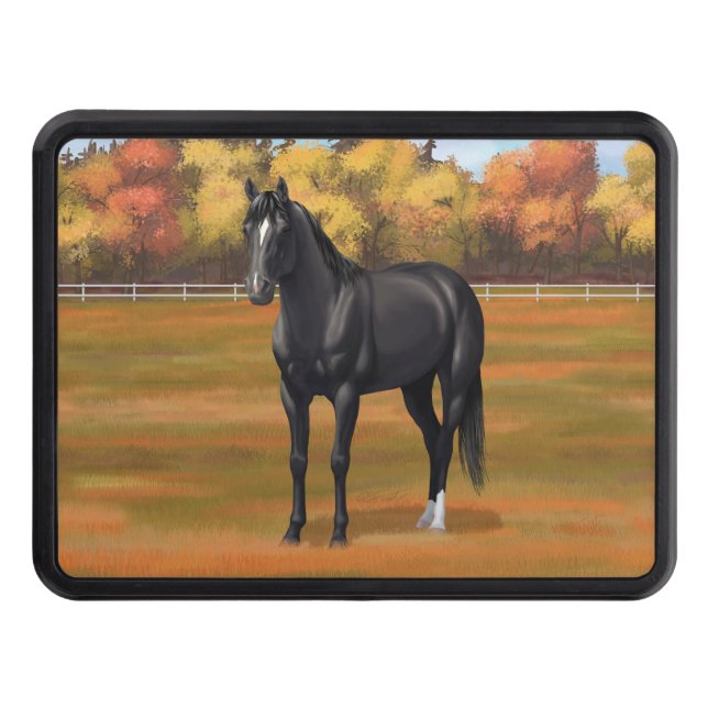 Cache Pour Crochet De Remorquage Beau Stallion Cheval du Quartier Noir (Devant)