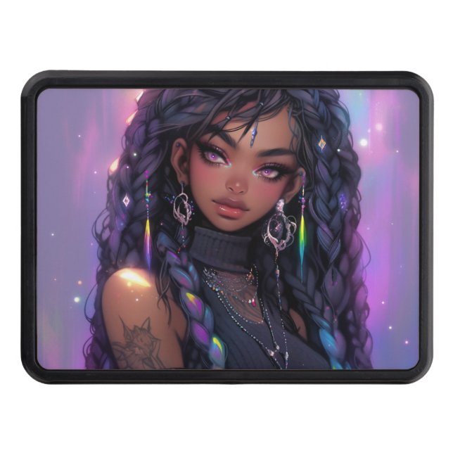 Cache Pour Crochet De Remorquage Belle Stylish Braided Hair Anime Girl (Devant)
