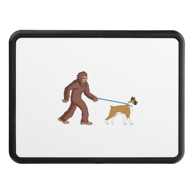 Cache Pour Crochet De Remorquage Bigfoot Sasquatch Walking Boxer Chien (Devant)
