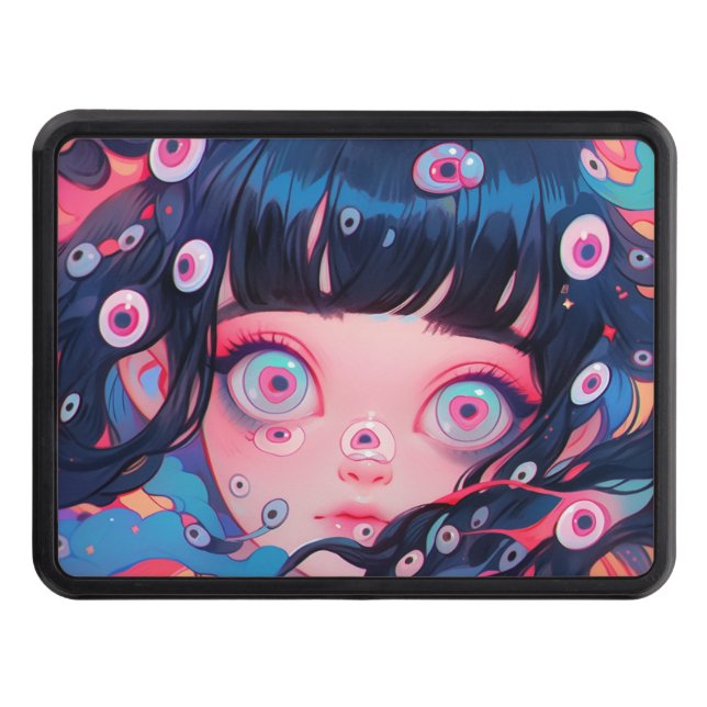 Cache Pour Crochet De Remorquage Bizarre Déplaisante mignonne Anime Girl (Devant)