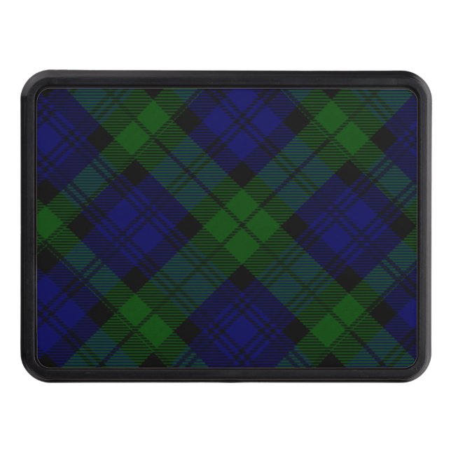 Cache Pour Crochet De Remorquage Black Watch Tartan bleu vert Plaid (Devant)
