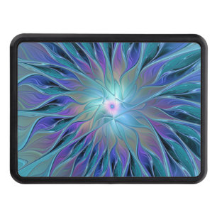 Cache Pour Crochet De Remorquage Blue Purple Flower Dream Abstrait Fractal Art