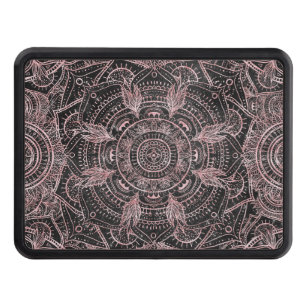 Cache Pour Crochet De Remorquage Boho Rose Gold Gray Mandala Elegant Design