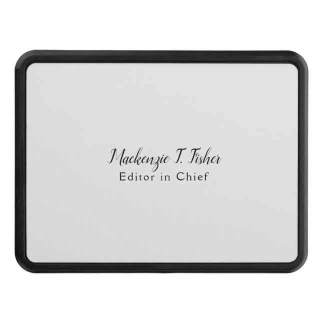 Cache Pour Crochet De Remorquage Calligraphie classique Élégante Plaque Gris simple (Devant)