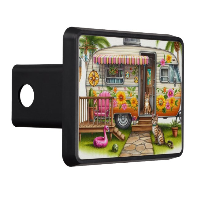 Cache Pour Crochet De Remorquage Camper Tropical Paradise Hitch Cover (Droite)