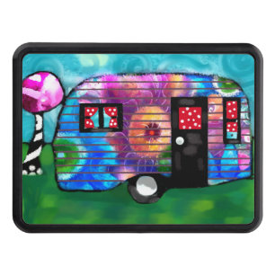 Cache Pour Crochet De Remorquage Camper vintage Abstrait Camping Floral Happy