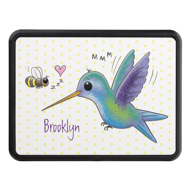 Cache Pour Crochet De Remorquage Caricature de colibri d'abeille mignonne (Devant)