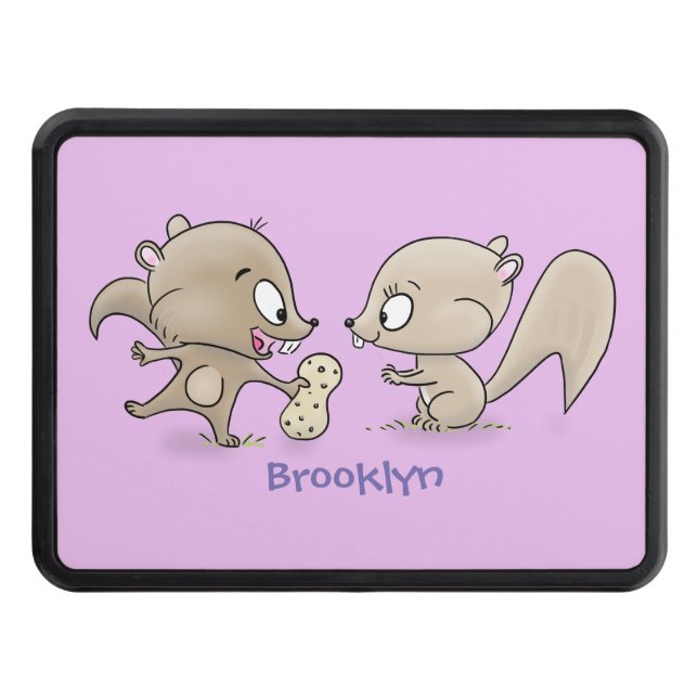 Cache Pour Crochet De Remorquage Caricature d'écureuils marrants (Devant)