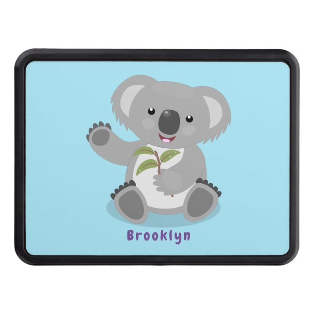 Cache Pour Crochet De Remorquage Caricature joyeux koala agitant (Devant)