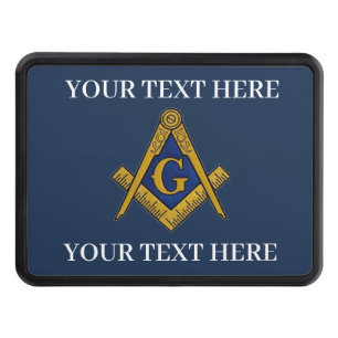 Cache Pour Crochet De Remorquage Carré maçonnique Freemason et Bleu de boussole
