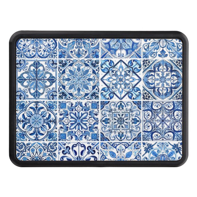 Cache Pour Crochet De Remorquage Carrelage méditerranéen, Portugais, Azulejo, Majol (Devant)
