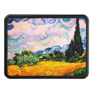 Cache Pour Crochet De Remorquage Champ de blé Vincent Van Gogh avec Cyprès