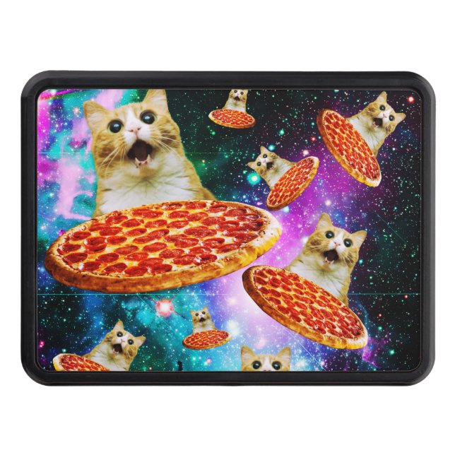 Cache Pour Crochet De Remorquage Chat à pizza de l'espace amusant (Devant)