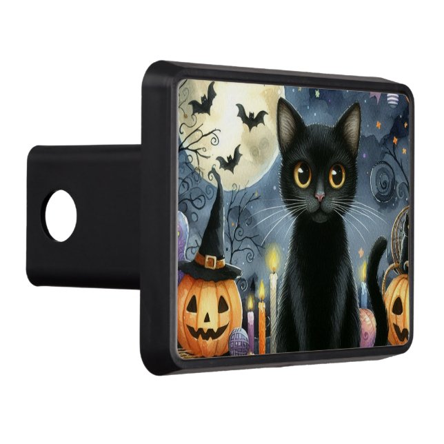 Cache Pour Crochet De Remorquage Chat noir d'Halloween 2 pouces (Droite)