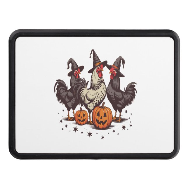 Cache Pour Crochet De Remorquage Chicken sorcière Citrouille d'Halloween automne (Devant)