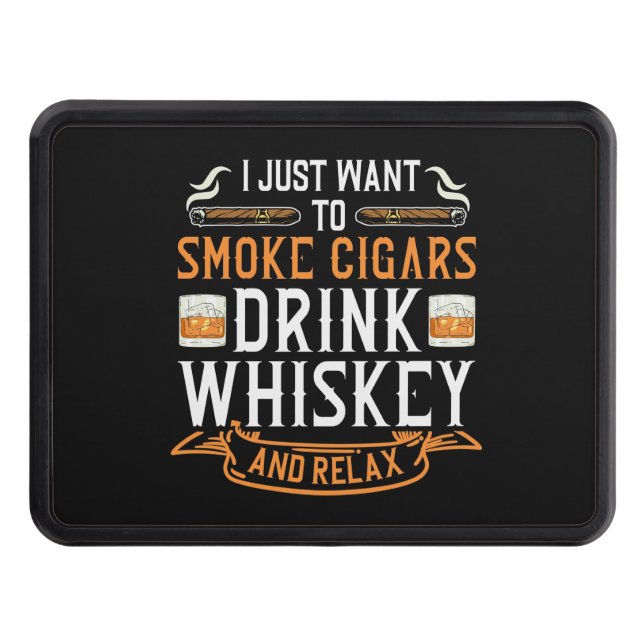 Cache Pour Crochet De Remorquage Citation de cigar et de whisky (Devant)