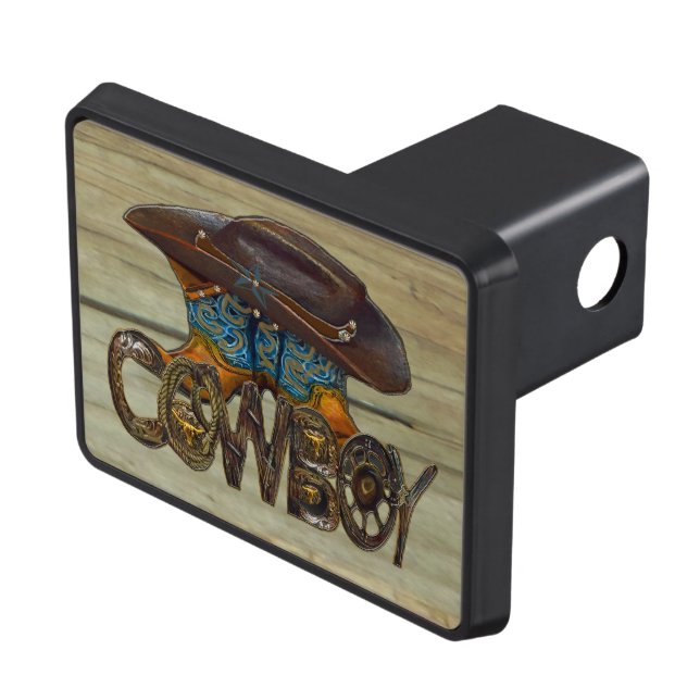 Cache Pour Crochet De Remorquage Country Wood Cowboy  (haut Droit)