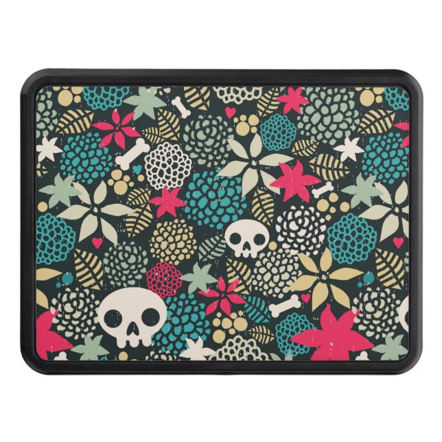 Cache Pour Crochet De Remorquage Crâne en fleurs (Devant)
