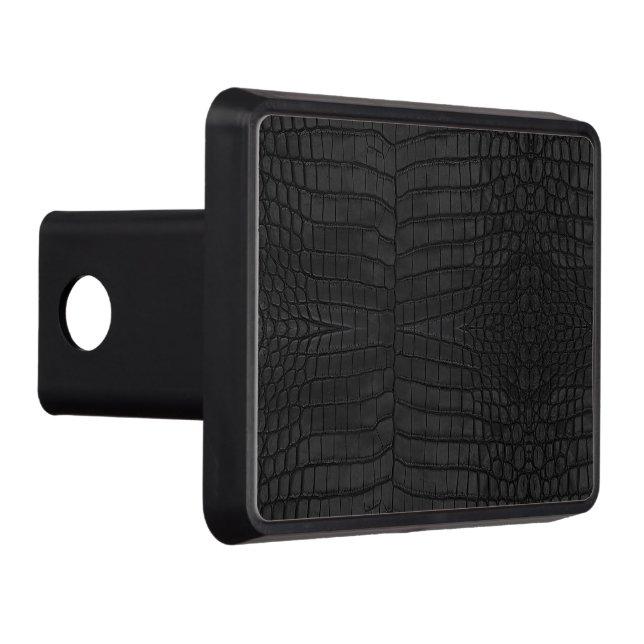 Cache Pour Crochet De Remorquage Crocodile noir en cuir imprimé (Droite)