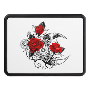 Cache Pour Crochet De Remorquage Croissant mécanique avec roses rouges