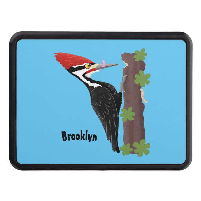 Cache Pour Crochet De Remorquage Cue drôle Pileated woodpecker dessin d'illustratio (Devant)