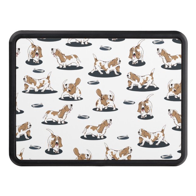Cache Pour Crochet De Remorquage Cute Basset Hounds (Devant)