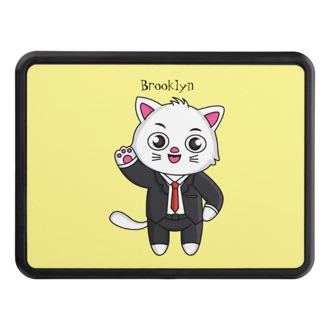 Cache Pour Crochet De Remorquage Cute kitten cat in business suit cartoon (Devant)