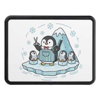 Cache Pour Crochet De Remorquage Cute Penguin Barber Family - Arctic Salon Trailer 