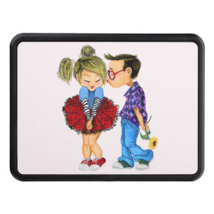 Cache Pour Crochet De Remorquage Cute Romantic Couple Love - Valentine's Day Kiss