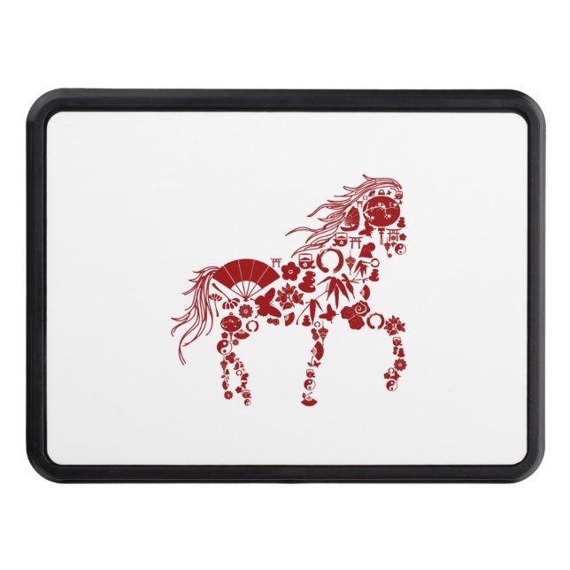 Cache Pour Crochet De Remorquage Design de cheval avec éléments (Devant)