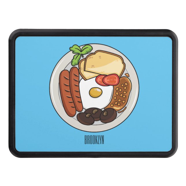 Cache Pour Crochet De Remorquage dessin animé du petit-déjeuner anglais (Devant)