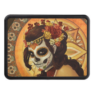 Cache Pour Crochet De Remorquage Dia De Los Muertos Throw Pillow