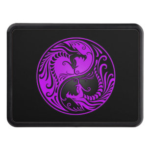 Cache Pour Crochet De Remorquage Dragons pourpres et noirs de Yin Yang
