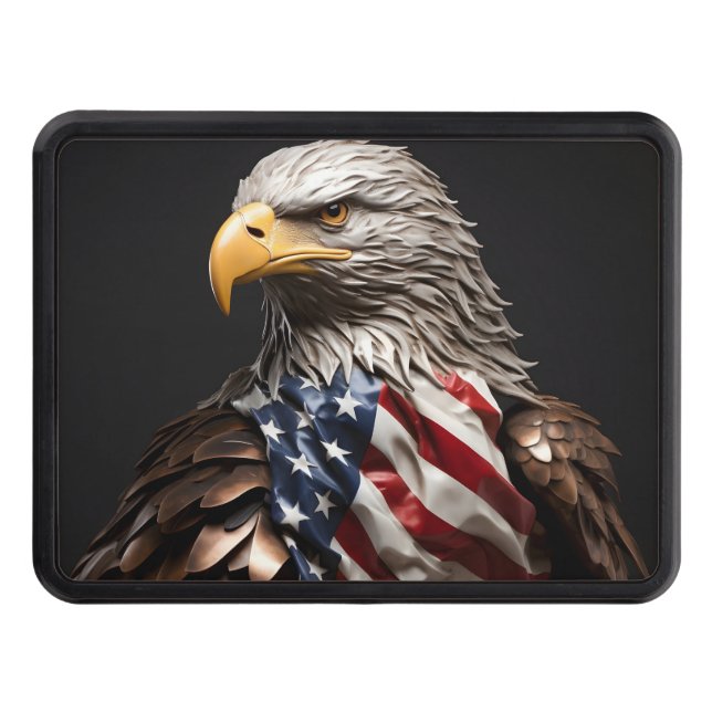 Cache Pour Crochet De Remorquage Drapeau américain Patriotic Bald Eagle (Devant)