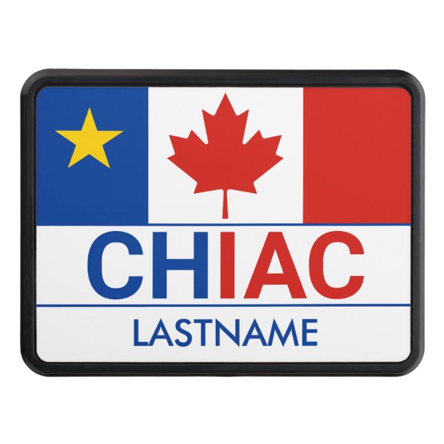 Cache Pour Crochet De Remorquage Drapeau canadien acadien Chiac Personnaliser (Devant)