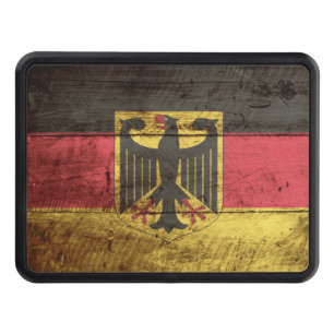 Cache Pour Crochet De Remorquage Drapeau de l'Allemagne sur le vieux grain en bois