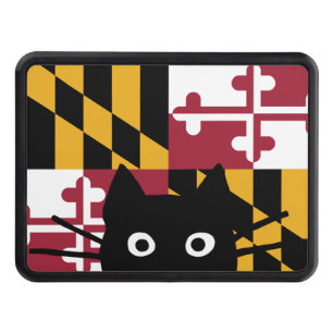 Cache Pour Crochet De Remorquage Drapeau de l'État du Maryland avec Chat noir de Pé