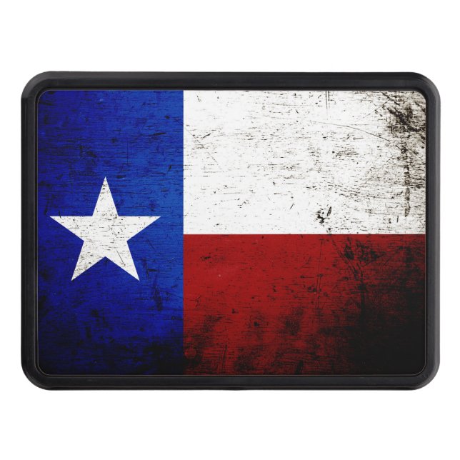 Cache Pour Crochet De Remorquage Drapeau grunge noir d'état du Texas (Devant)