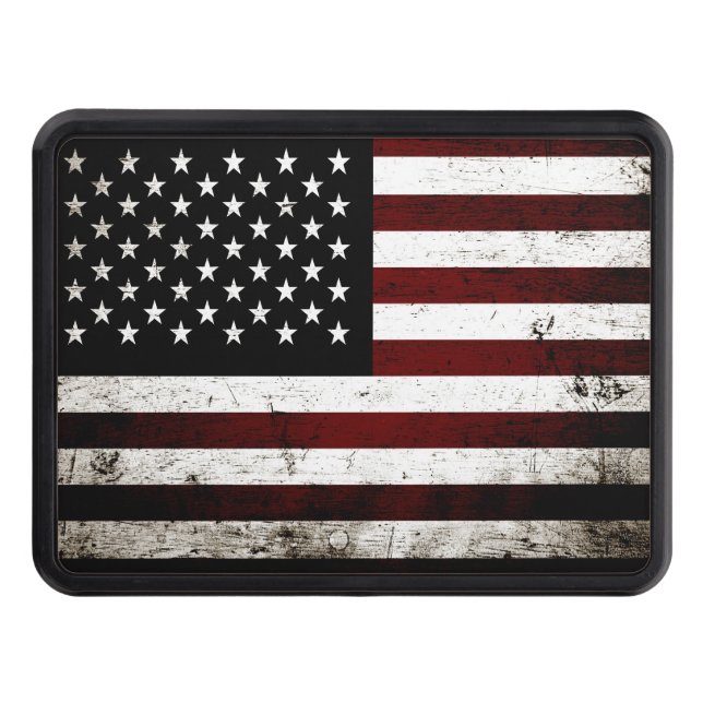 Cache Pour Crochet De Remorquage Drapeau noir américain Grunge (Devant)