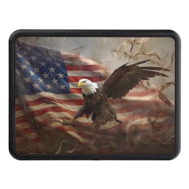 Cache Pour Crochet De Remorquage Drapeau patriotique américain Bald Eagle (Devant)