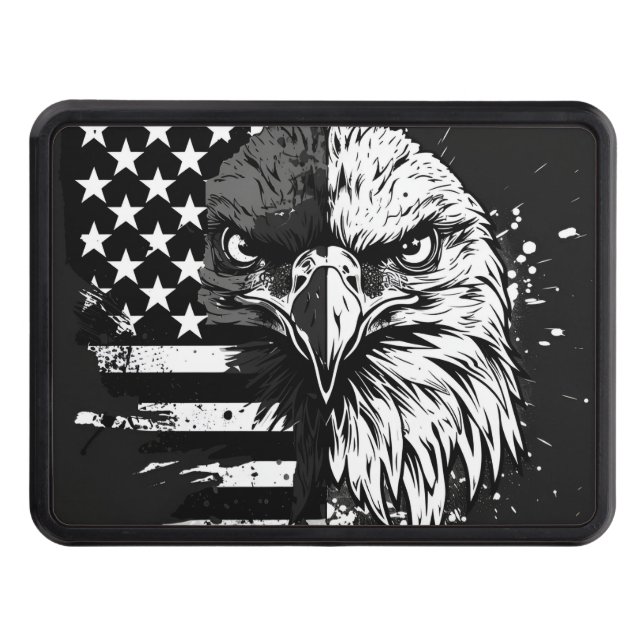 Cache Pour Crochet De Remorquage Drapeau patriotique américain Bald Eagle (Devant)