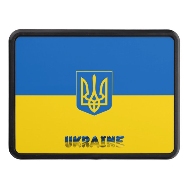 Cache Pour Crochet De Remorquage Drapeau ukrainien Armoiries (Devant)
