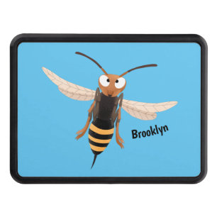 Cache Pour Crochet De Remorquage Drôle dessin animé de guêpe à cornet en colère