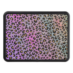 Cache Pour Crochet De Remorquage Elegant Pink Blue Gold Glitter Black Leopard