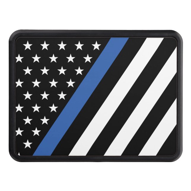 Cache Pour Crochet De Remorquage Étoiles et rayures Ligne bleue mince (Devant)