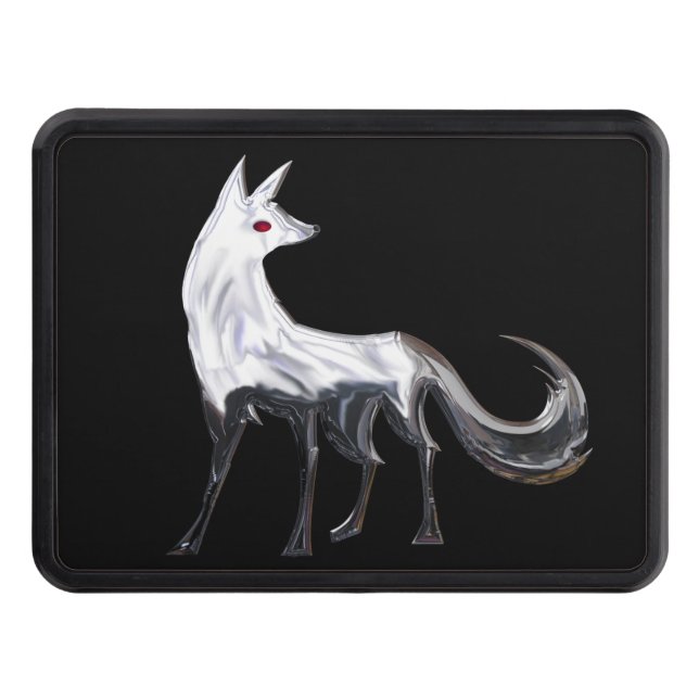 Cache Pour Crochet De Remorquage Fabuleux Fierce argent Fox métallique (Devant)