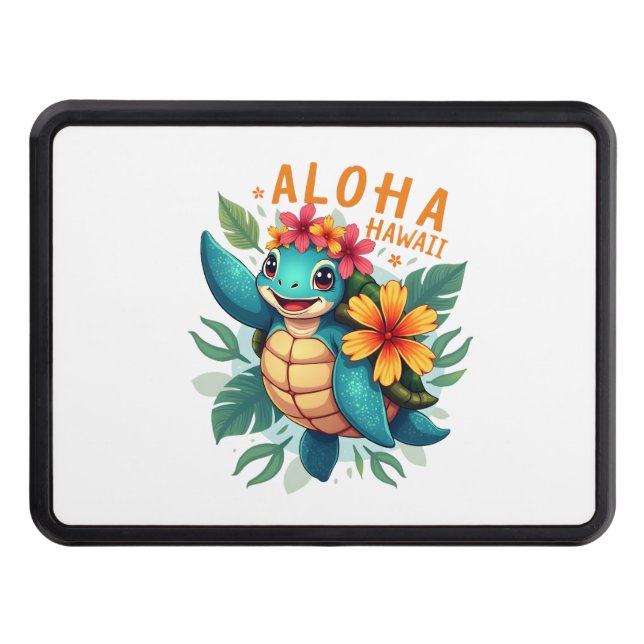 Cache Pour Crochet De Remorquage Femme Hawaiienne-Chemise Aloha Hawaii (Devant)